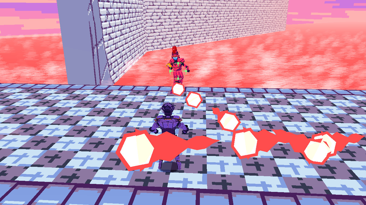 A Reavers of New Rome screenshot where the player is fighting on a bridge, dodging enemy projectiles.
