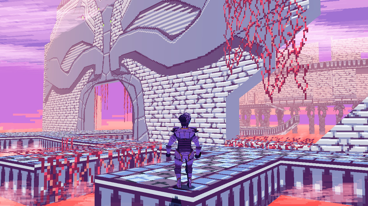 A Reavers of New Rome screenshot where the player stands facing the entrance to a ruin.